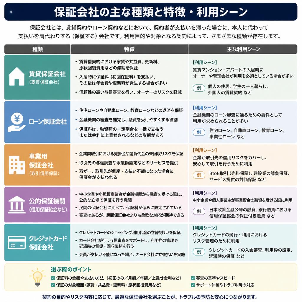 保証会社の種類