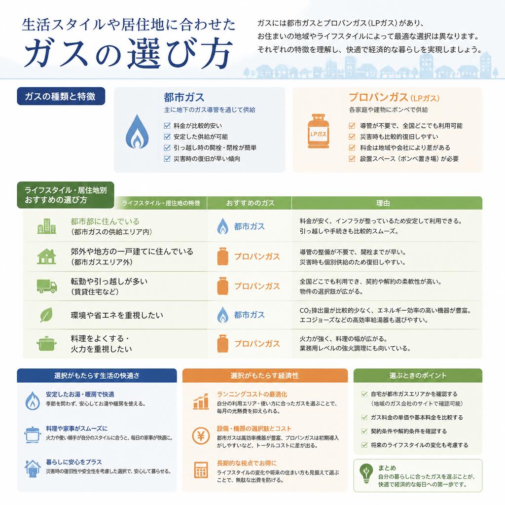 ガスの選び方と生活への影響