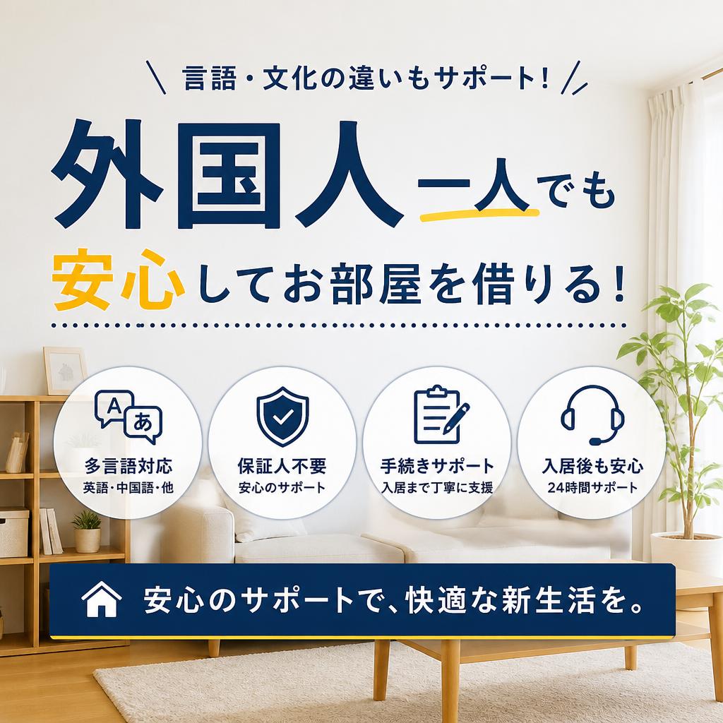 外国人一人でも安心してお部屋を借りる！