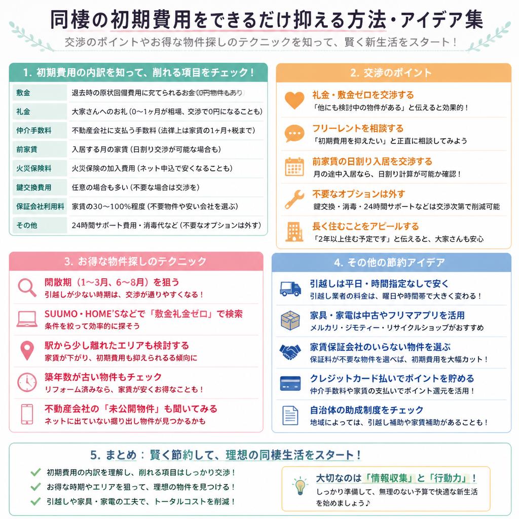 初期費用を抑えるためのコツとは？