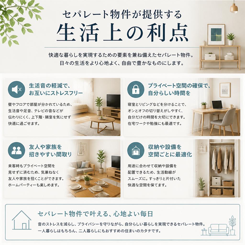 セパレート物件のメリット
