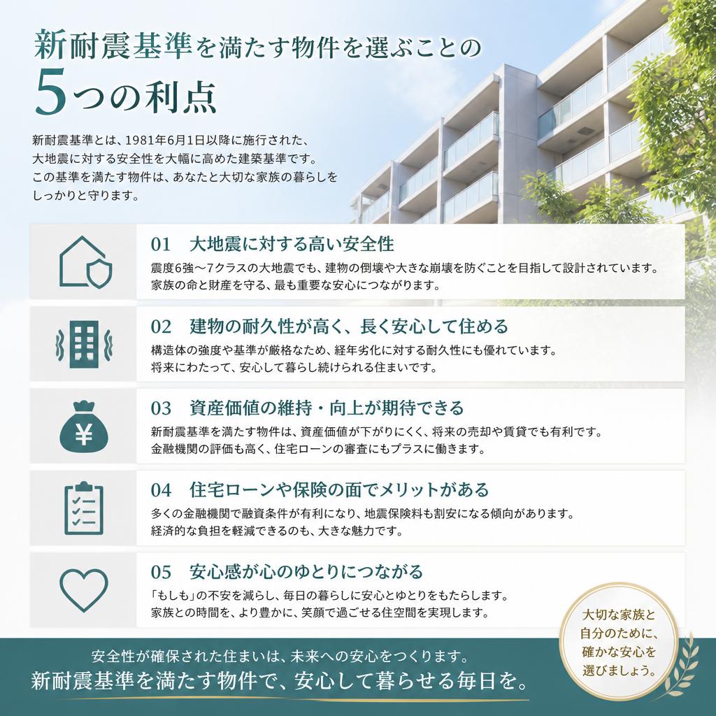 新耐震基準を満たす賃貸物件のメリット