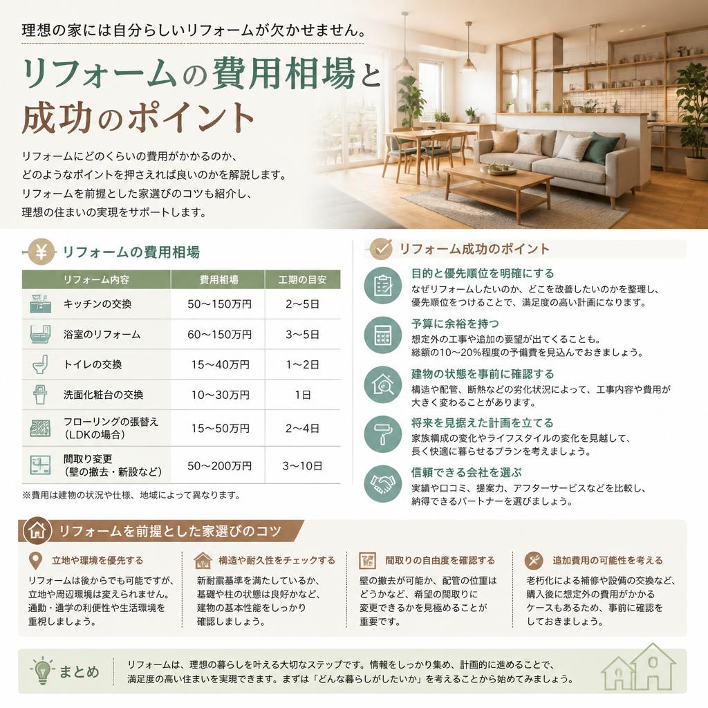 リフォーム費用を考慮した家選び