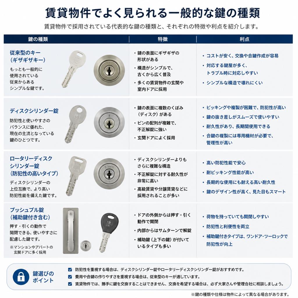 【2】一般的な鍵の種類