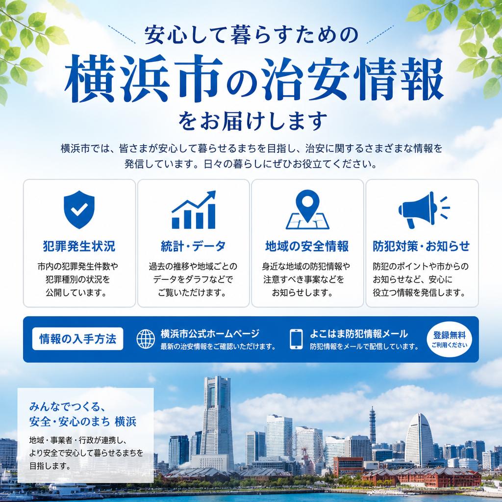 安心して暮らすための横浜市の治安情報をお届けします